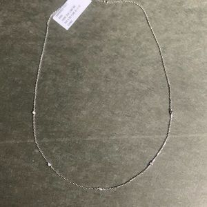 Saks fifth Ave 14k 5 diamond link necklace. Diamond-.05 ct G-I
